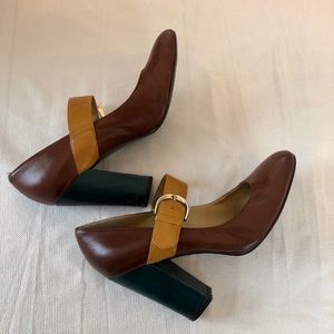 Nine West Colorblock Block Heels